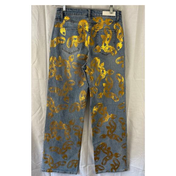 Akira Lock My Love Foil Denim Jeans Size 9 (28) x 33 - Picture 4 of 7
